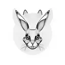 Playboy bunny logo incorporated into a blackwork geometric design tattoo design idea