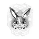 Playboy bunny logo incorporated into a blackwork geometric design tattoo design idea