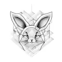 Playboy bunny logo incorporated into a blackwork geometric design tattoo design idea