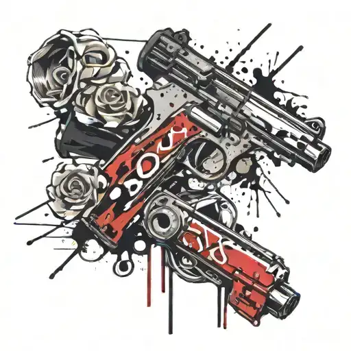 guns n roses wrapped tattoo design idea