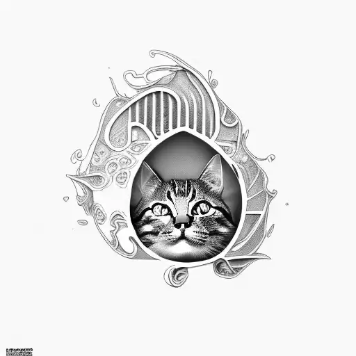 fingerprint of cat tattoo design idea