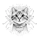 cat fingerprint tattoo design idea