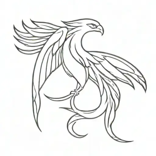 Phoenix, semicolon  tattoo design idea