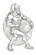 atlas holding the world no shading   tattoo design idea