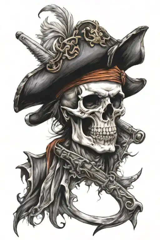 pirate skull tattoo design idea