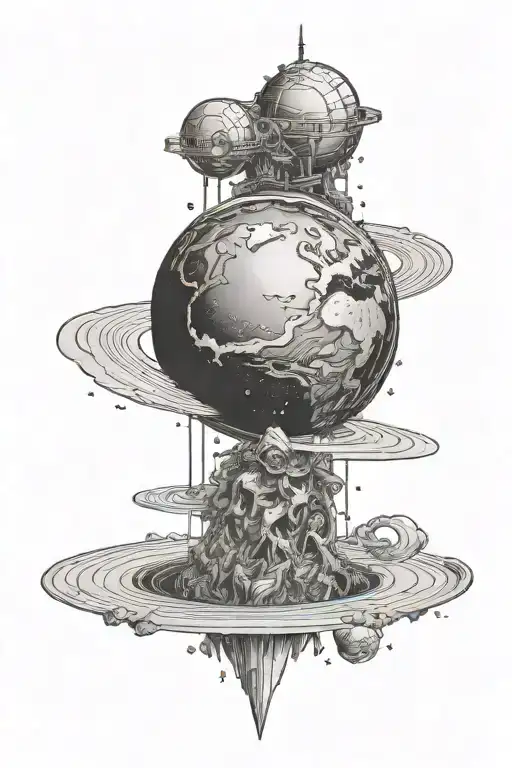 a black and white tattoo of the photograph a pale blue dot tattoo design idea