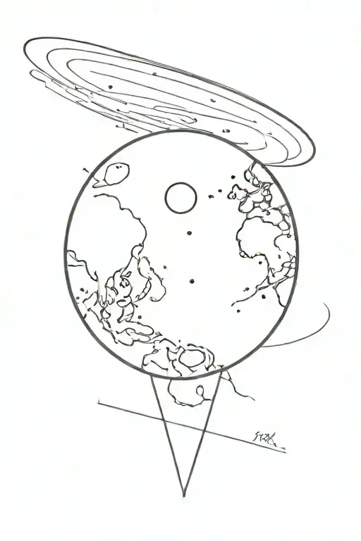 a black and white tattoo of the photograph a pale blue dot tattoo design idea