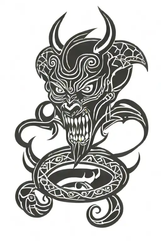 man united devil face tattoo design idea