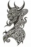 man united devil face tattoo design idea
