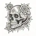 mandala and skull face tattoo design idea