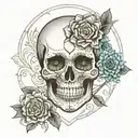 mandala and skull face tattoo design idea