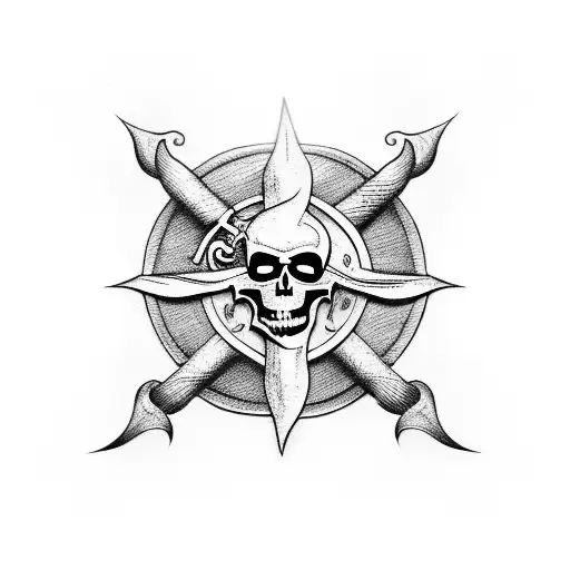 mother god pirate flag  tattoo design idea