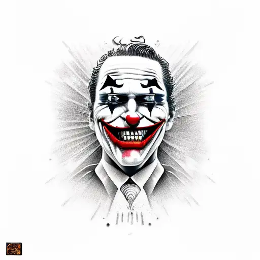 joker style tattoo design idea