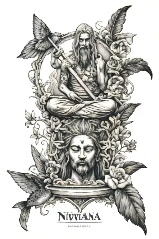 Nirvana means " Freedom from all suffering' tattoo design idea