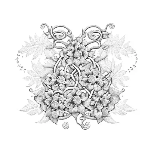 Intricate design of epaulets and shoulder straps intertwined with vines and flowers tattoo design idea