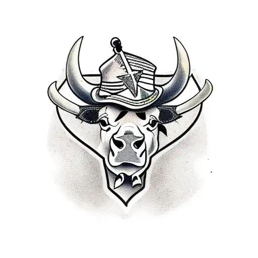 bull fighter american traditional black tattoo design idea
