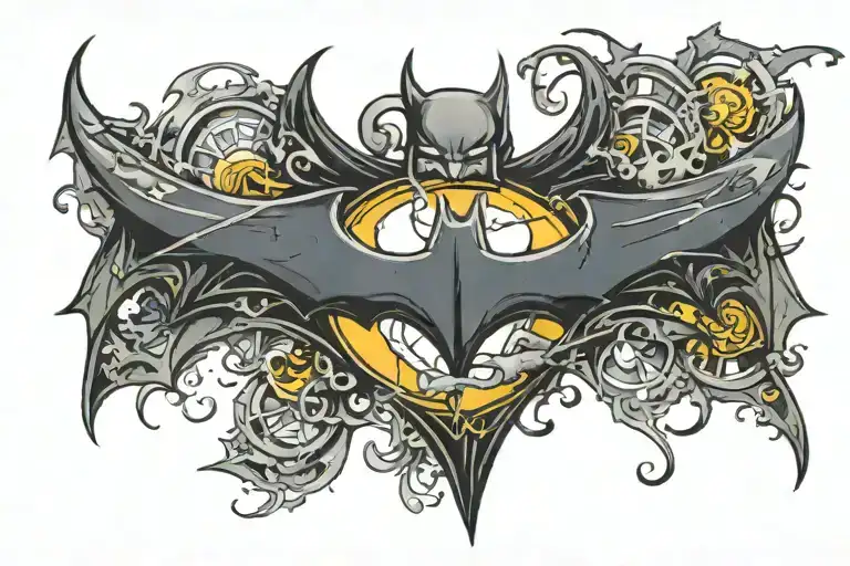 Batman logo incorporating elements tattoo design idea
