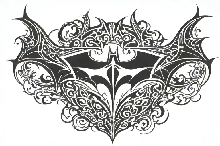 Batman logo only no Batman body or face made tattoo design idea