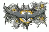 Batman logo incorporating elements tattoo design idea