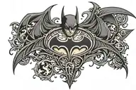 Batman logo incorporating elements tattoo design idea