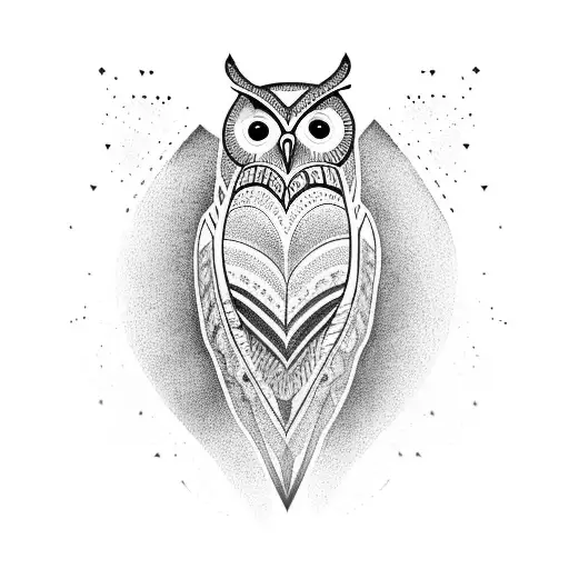 Anatomical heart made of an owl tattoo design idea