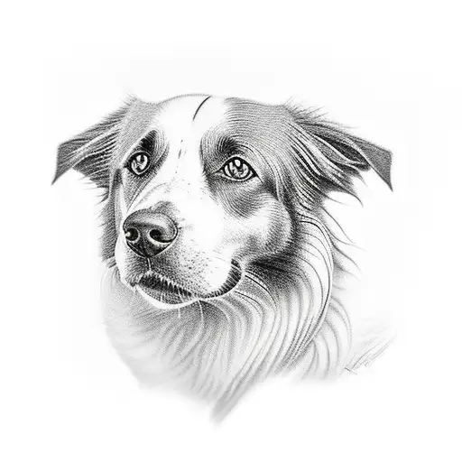 border collie tattoo design idea
