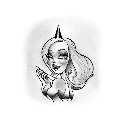 jessica rabbit with a cigarette tattoo design idea