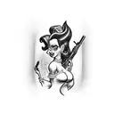 jessica rabbit with a gun tattoo design idea
