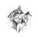 jessica rabbit with a gun tattoo design idea