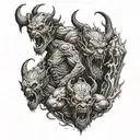 Demons crawling out of hell tattoo design idea