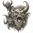 Demons crawling out of hell tattoo design idea