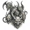 Demons crawling out of hell tattoo design idea