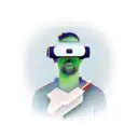 A computer engineer hacking into a virtual reality world with a sword in hand tattoo design idea