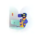 A computer engineer hacking into a virtual reality world with a sword in hand tattoo design idea