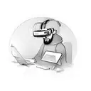 A computer engineer hacking into a virtual reality world with a sword in hand tattoo design idea