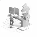 A computer engineer hacking into a virtual reality world with a sword in hand tattoo design idea