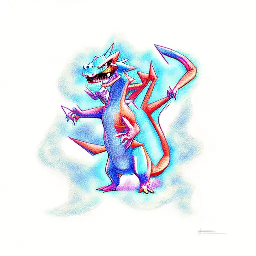 charizard Pokémon  tattoo design idea