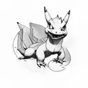 charizard Pokémon  tattoo design idea