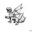 charizard Pokémon  tattoo design idea