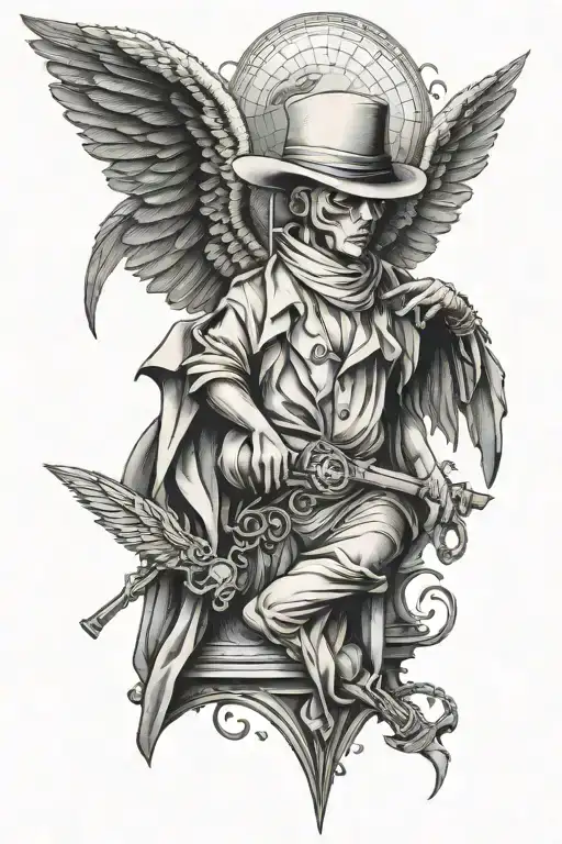 gangster angel tattoo design idea
