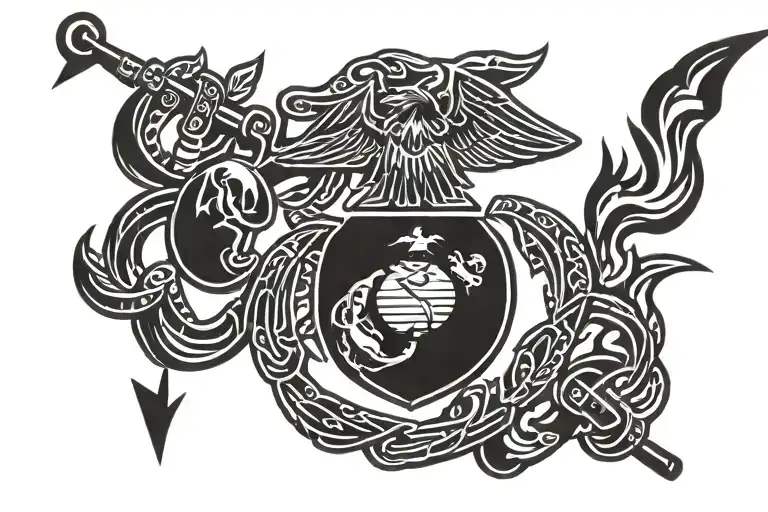 usmc enlisted ega tattoo design idea