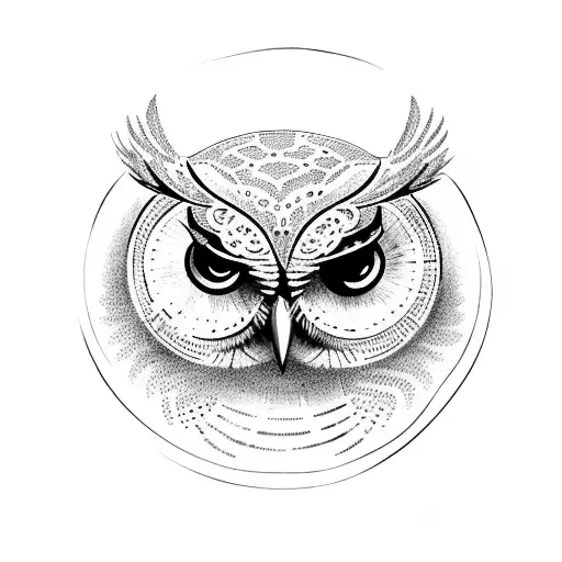 owl on wagon wheel  tattoo design idea