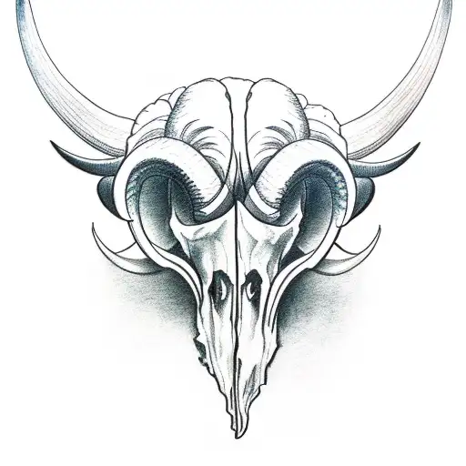 ram skull tattoo design idea