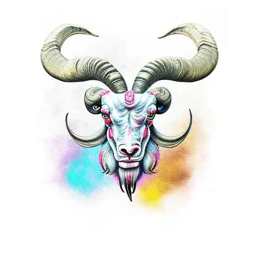 ram head  tattoo design idea
