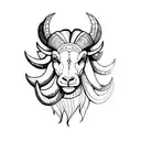ram head tattoo design idea