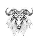 ram head tattoo design idea