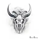 ram skull tattoo design idea