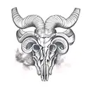 ram skull tattoo design idea