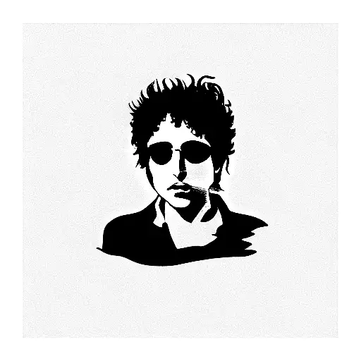 black and white bob dylan symbol tattoo design idea
