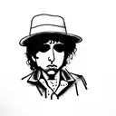 black and white bob dylan tattoo tattoo design idea